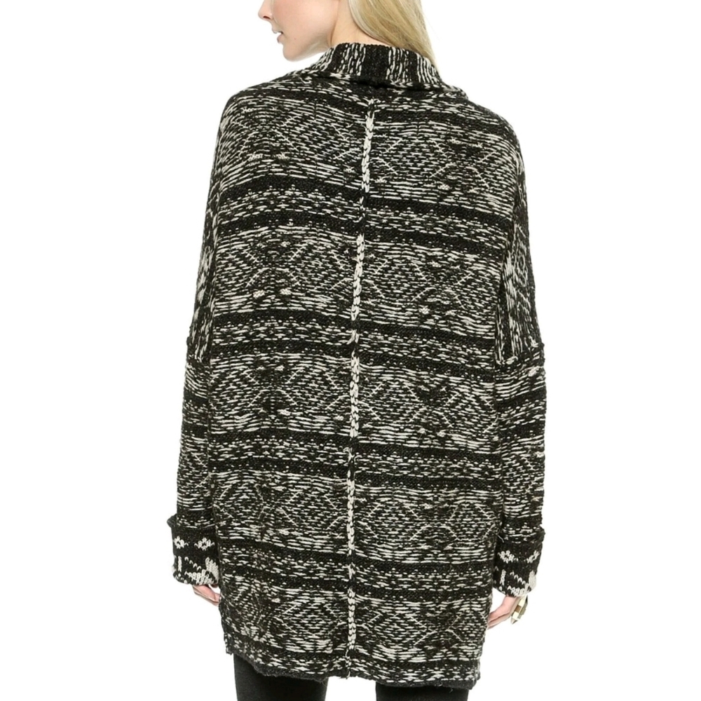 Free People Hidden Snowflake Oversize Cardigan XS Wool Boho - Picture 2 of 13